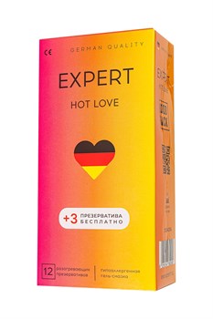 Презервативы EXPERT Hot Love с разогревающим эффектом - 12 шт.(+3 в подарок) 352230