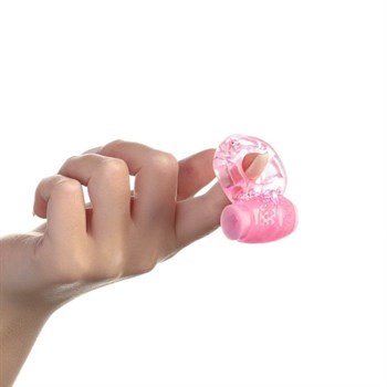 Розовое мягкое эрекционное кольцо с вибрацией
