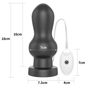 Черная анальная вибровтулка 7  King Sized Vibrating Anal Rammer - 18 см.