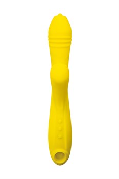 Желтый двусторонний вибратор Mia - 22 см.