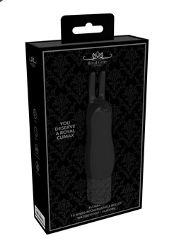 Черная перезаряжаемая вибпоруля Elegance - 11,8 см.