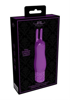 Фиолетовая перезаряжаемая вибпоруля Elegance - 11,8 см.