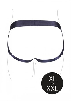 Черные трусики-джоки для страпона с вибропулей - размер XL-XXL