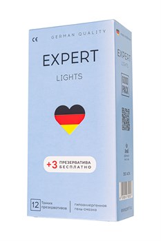 Ультратонкие презервативы EXPERT Lights - 12 шт.(+3 в подарок) 356883