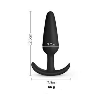 Черная силиконовая анальная пробка Soft-touch - 12,5 см.