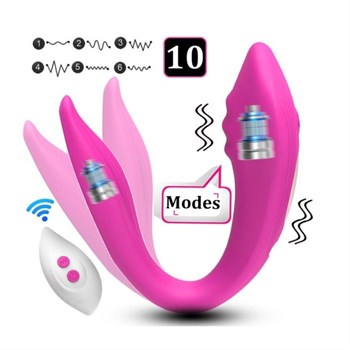 Розовый вибратор для пар с 10 режимами вибрации и пультом ДУ