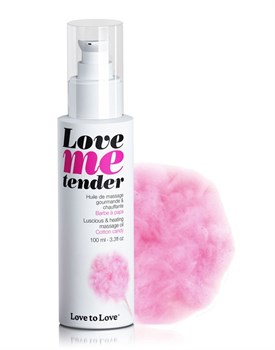 Съедобное согревающее массажное масло Love Me Tender Cotton Candy с ароматом сладкой ваты - 100 мл. 360776