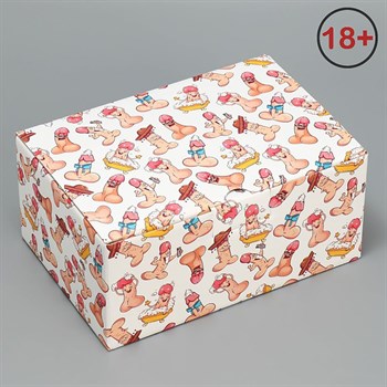 Сборная подарочная коробка «Веселые джентельмены» -  22 х 15 х 10 см.