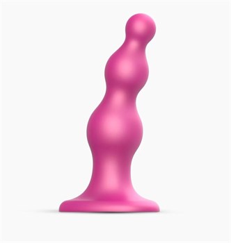 Розовый стимулятор-ёлочка Dildo Plug Beads Framboise Size M - 15 см. 367475