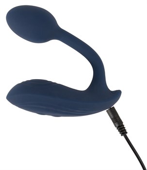 Темно-синий вибростимулятор в трусики RC Bendable Panty Vibrator