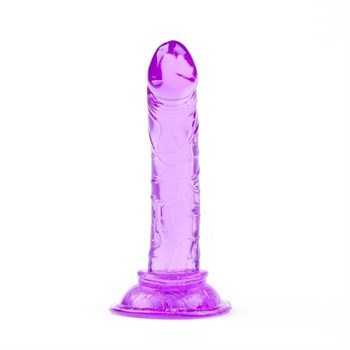 Фиолетовый анальный фаллоимитатор на присоске - 12 см.