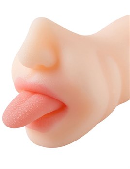 Телесный мастурбатор-ротик с языком