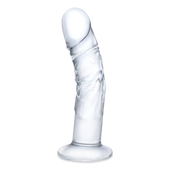 Стеклянный фаллоимитатор из стекла 7’’ Curved Realistic Glass Dildo With Veins - 15,9 см. 371848