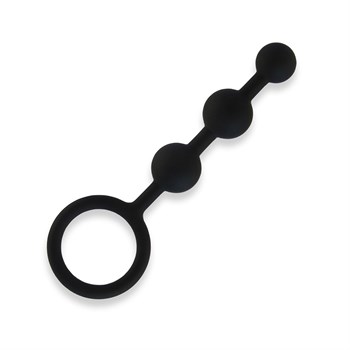 Черные силиконовые анальные бусы Silicone Anal Beads - 14 см. 372218