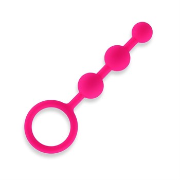 Розовые силиконовые анальные бусы Silicone Anal Beads - 14 см. 372219