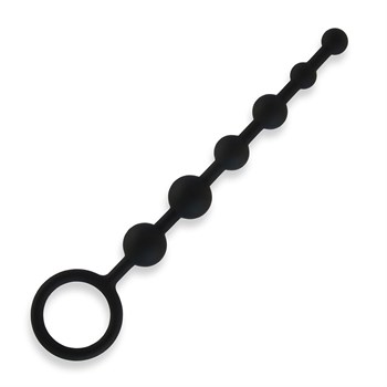 Черные силиконовые анальные бусы Silicone Anal Beads - 21 см. 372220