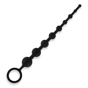 Черные силиконовые анальные бусы Silicone Anal Beads - 30 см. 372221