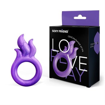 Фиолетовое эрекционное кольцо с язычками пламени