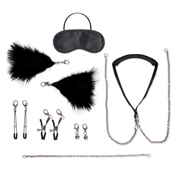 Большой эротический набор из 12 предметов Interchangeable Collar & Nipple Clips Set 372230