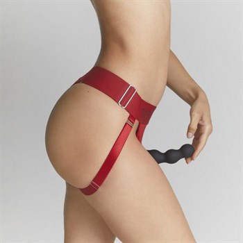 Красные трусики для фиксации насадок Strap-on-me Harness Lingerie Unique