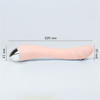 Нежно-розовый вибратор для стимуляции точки G - 22 см.