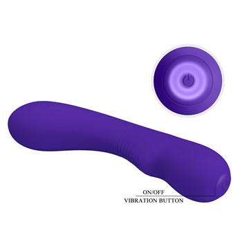 Фиолетовый изогнутый вибратор Matt - 19 см.