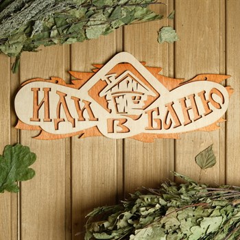 Двухслойная табличка «Иди в баню» (37,5х15 см) 384739