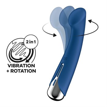 Синий вибратор для G-стимуляции Spinning G-Spot 1 - 17 см.