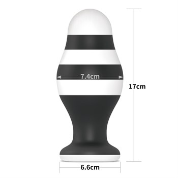 Черно-белая анальная втулка 6.5 X-Missioner Butt Plug - 17 см.