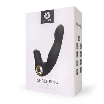 Черный вибромассажер Shake Ring - 16,8 см.