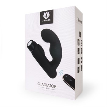 Черный вибромассажер Gladiator - 10,7 см.