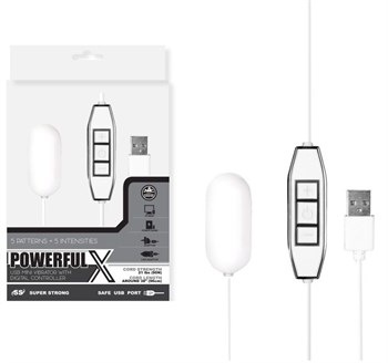 Белое виброяйцо с контроллером, работающее от USB
