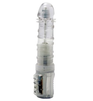 Прозрачный вибратор-ротатор Enerust с шипами и спиралями - 16,5 см.