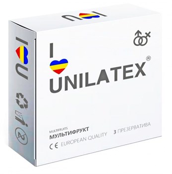 Разноцветные ароматизированные презервативы Unilatex Multifruits 3 шт