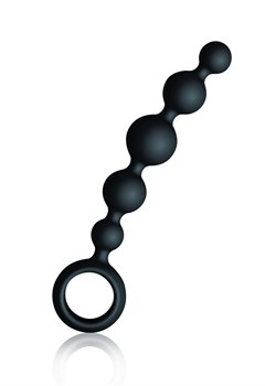 Малая чёрная анальная цепочка Joyballs Anal Wave - 17,5 см.
