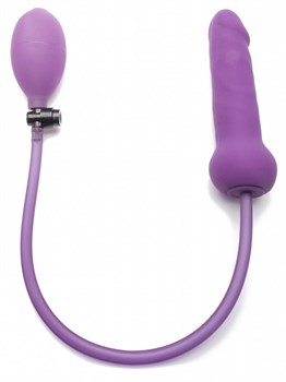 Фиолетовый анальный фаллоимитатор с подкачкой - 18 см.