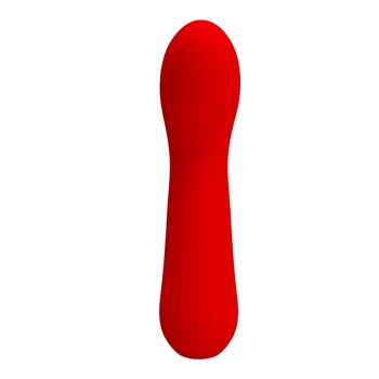 Красный гнущийся вибратор Faun - 15 см.