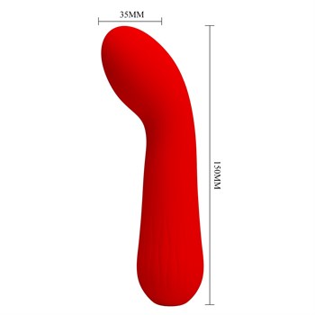 Красный гнущийся вибратор Faun - 15 см.