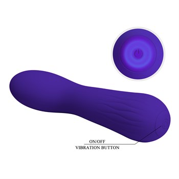 Фиолетовый изогнутый вибратор Faun - 15 см.