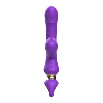 Фиолетовый вибратор-кролик с вакуумной стимуляцией клитора - 24,6 см.