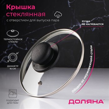 {{productViewItem.photos[photoViewList.activeNavIndex].Alt || productViewItem.photos[photoViewList.activeNavIndex].Description || 'Крышка стеклянная для сковороды и кастрюли «Доляна», d=16 см, нержавеющий обод, пластиковая ручка'}}