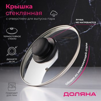 {{productViewItem.photos[photoViewList.activeNavIndex].Alt || productViewItem.photos[photoViewList.activeNavIndex].Description || 'Крышка стеклянная для сковороды и кастрюли «Доляна», d=18 см, нержавеющий обод, пластиковая ручка'}}