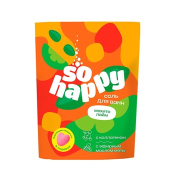 Соль для ванн с коллагеном «SOHappy - Мохито лайм» - 500 гр. 428937