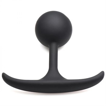 Черная анальная пробка с утяжелением Premium Silicone 3.9  Weighted Round Plug - 9,9 см. 476959