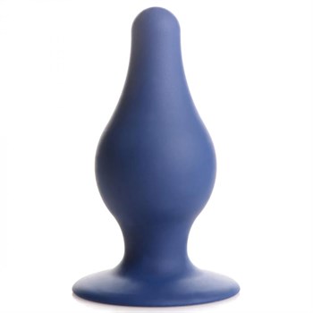 Синяя анальная пробка Squeezable Tapered Large Anal Plug - 10,4 см. 476988