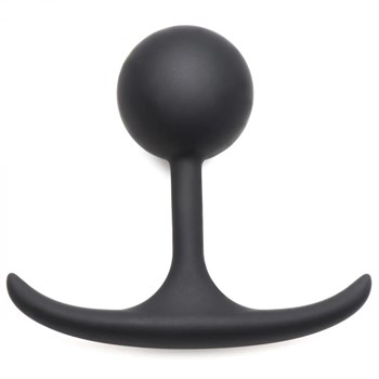 Черная анальная пробка с утяжелением Premium Silicone 3.3  Weighted Round Plug - 8,4 см. 477051