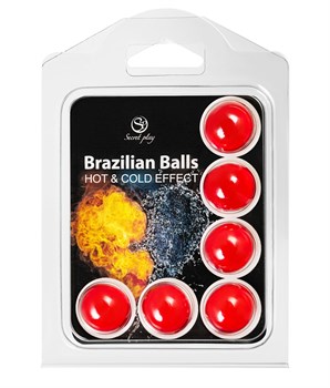 Набор из 6 шариков с массажным маслом Brazilian Balls с охлаждающим и разогревающим эффектом 484523