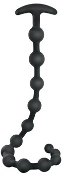 Черные анальные бусы Anal beads - 50 см. 488390