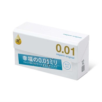 Увлажнённые презервативы Sagami Original 0.01 Extra Lub - 12 шт. 488403