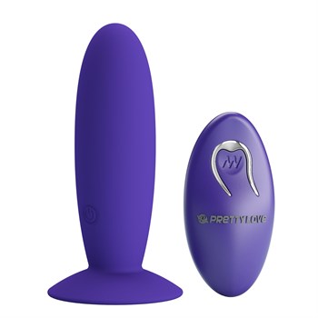 Фиолетовый анальный вибростимулятор Remote Control Vibrating Plug Youth - 11 см. 489692